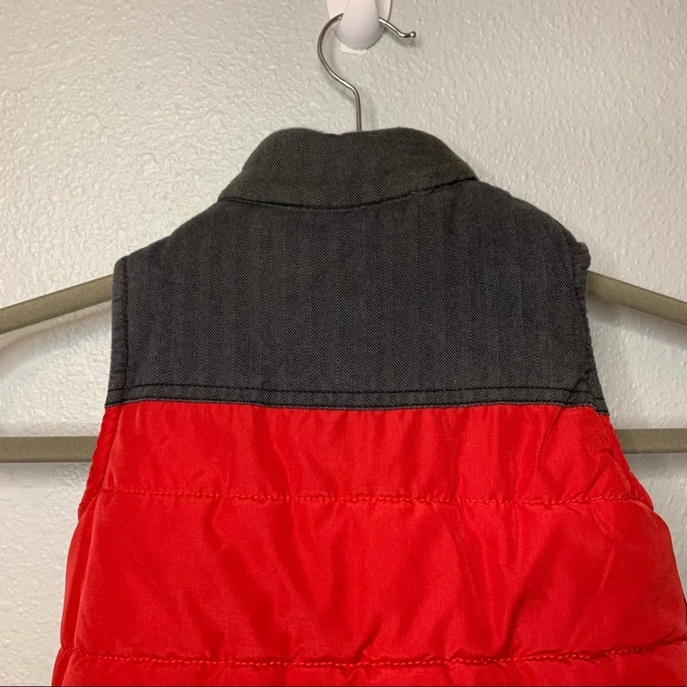 Carters 2T puffer vest houndstooth faux Sherpa button front warm winter photo